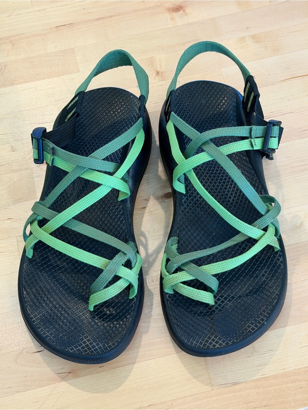 Chaco ZX2 Vibram Hiking Sport Sandals Green Black Estimate Men’s 9 Women’s 10